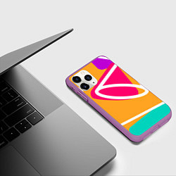 Чехол iPhone 11 Pro матовый Разные формы, цвет: 3D-фиолетовый — фото 2