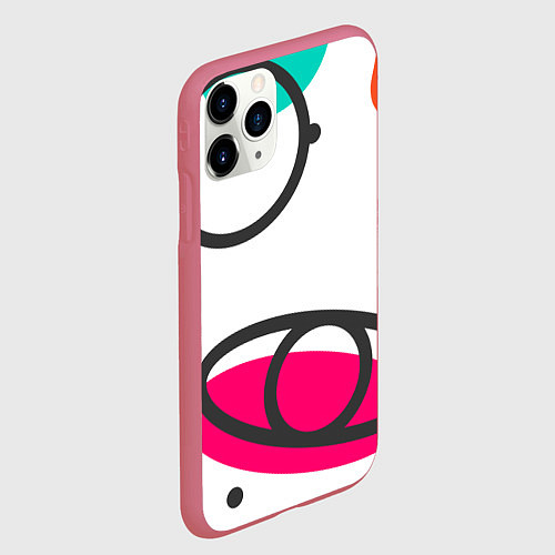 Чехол iPhone 11 Pro матовый Формы цвета / 3D-Малиновый – фото 2