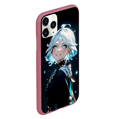 Чехол iPhone 11 Pro матовый Furina - Genshin impact / 3D-Малиновый – фото 2