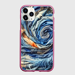 Чехол iPhone 11 Pro матовый Джинсовая воронка - модный тренд, цвет: 3D-малиновый