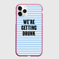Чехол iPhone 11 Pro матовый Were getting drunk, цвет: 3D-малиновый