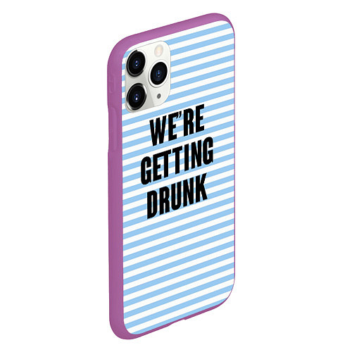 Чехол iPhone 11 Pro матовый Were getting drunk / 3D-Фиолетовый – фото 2