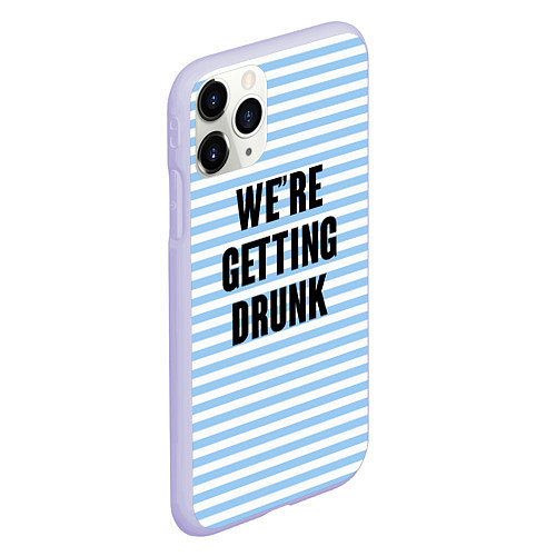 Чехол iPhone 11 Pro матовый Were getting drunk / 3D-Светло-сиреневый – фото 2