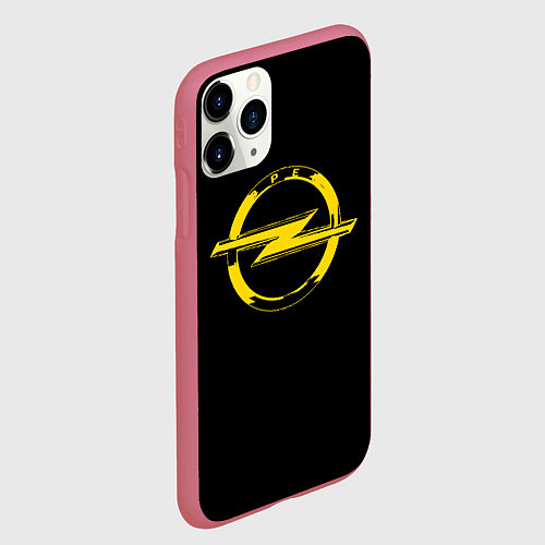 Чехол iPhone 11 Pro матовый Opel yellow / 3D-Малиновый – фото 2