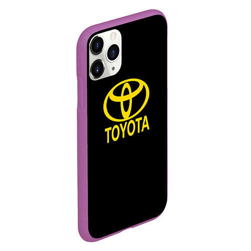 Чехол iPhone 11 Pro матовый Toyota yellow / 3D-Фиолетовый – фото 2