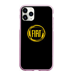 Чехол iPhone 11 Pro матовый FIAT logo yelow, цвет: 3D-розовый