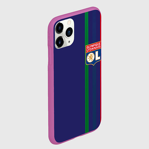 Чехол iPhone 11 Pro матовый Olympique lyonnais / 3D-Фиолетовый – фото 2