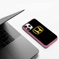 Чехол iPhone 11 Pro матовый Honda yellow, цвет: 3D-малиновый — фото 2