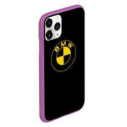 Чехол iPhone 11 Pro матовый BMW logo yellow, цвет: 3D-фиолетовый — фото 2