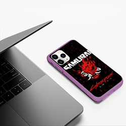 Чехол iPhone 11 Pro матовый Cyberpunk 2077 Samurai lego, цвет: 3D-фиолетовый — фото 2