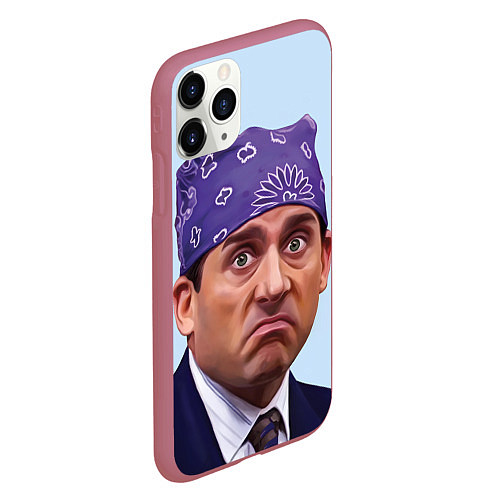 Чехол iPhone 11 Pro матовый Prison mike офис / 3D-Малиновый – фото 2