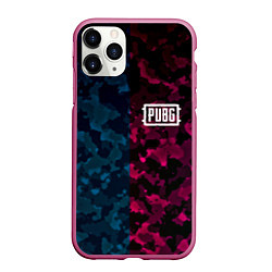 Чехол iPhone 11 Pro матовый PUBG camo texture, цвет: 3D-малиновый