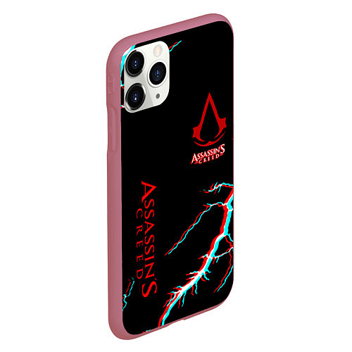 Чехол iPhone 11 Pro матовый Assassins Creed strom / 3D-Малиновый – фото 2