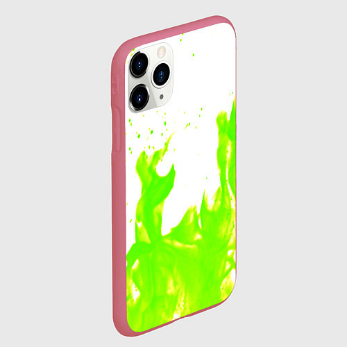 Чехол iPhone 11 Pro матовый Кислотный огонь / 3D-Малиновый – фото 2