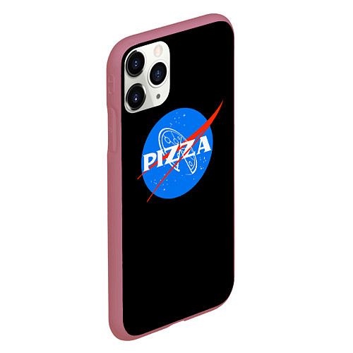 Чехол iPhone 11 Pro матовый Пица мем бренд / 3D-Малиновый – фото 2