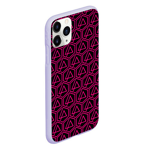 Чехол iPhone 11 Pro матовый Linkin park pink logo / 3D-Светло-сиреневый – фото 2