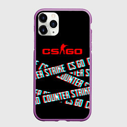 Чехол iPhone 11 Pro матовый Counter strike glitch, цвет: 3D-фиолетовый