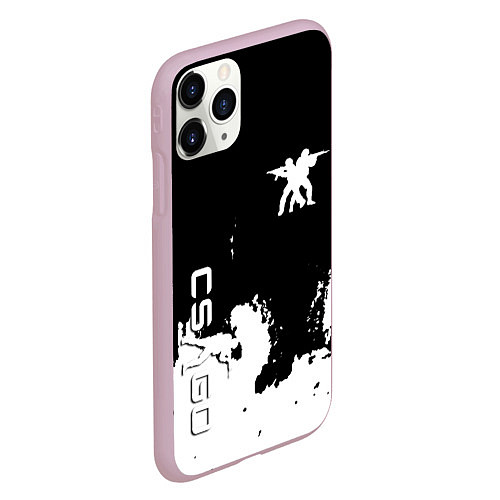 Чехол iPhone 11 Pro матовый Контра белые лого / 3D-Розовый – фото 2
