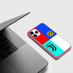 Чехол iPhone 11 Pro матовый Juventus x Borussia, цвет: 3D-малиновый — фото 2