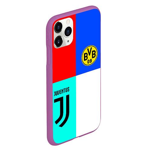 Чехол iPhone 11 Pro матовый Juventus x Borussia / 3D-Фиолетовый – фото 2