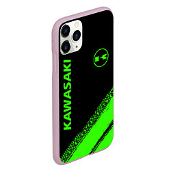 Чехол iPhone 11 Pro матовый Kawasaki - logo, цвет: 3D-розовый — фото 2