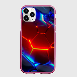 Чехол iPhone 11 Pro матовый Красные плиты с ярким светом, цвет: 3D-малиновый