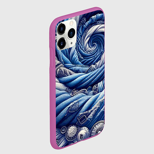Чехол iPhone 11 Pro матовый Denim funnel - fashion trend / 3D-Фиолетовый – фото 2