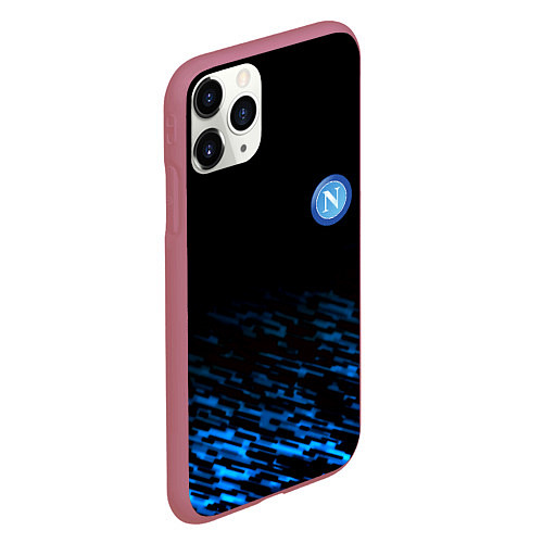 Чехол iPhone 11 Pro матовый Napoli fc club texture / 3D-Малиновый – фото 2