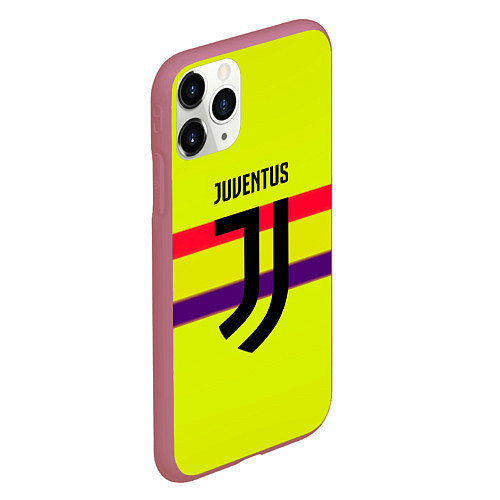 Чехол iPhone 11 Pro матовый Juventus sport line / 3D-Малиновый – фото 2