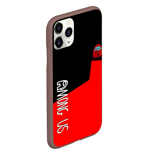 Чехол iPhone 11 Pro матовый Амонг ас геометрия красный / 3D-Коричневый – фото 2