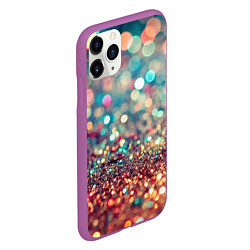 Чехол iPhone 11 Pro матовый Блестяшки боке, цвет: 3D-фиолетовый — фото 2