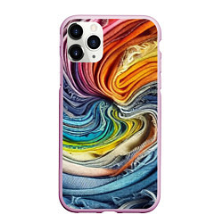 Чехол iPhone 11 Pro матовый Красочная джинсовая воронка, цвет: 3D-розовый