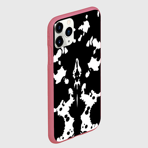 Чехол iPhone 11 Pro матовый Тест Роршаха - нейросеть / 3D-Малиновый – фото 2