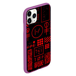 Чехол iPhone 11 Pro матовый Twenty one pilots pattern rock, цвет: 3D-фиолетовый — фото 2