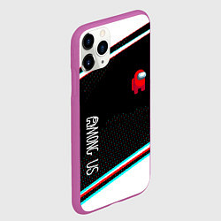 Чехол iPhone 11 Pro матовый Among us geometry steel, цвет: 3D-фиолетовый — фото 2