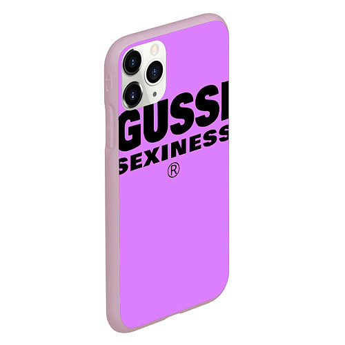 Чехол iPhone 11 Pro матовый Гусси сиреневый - сексуальность / 3D-Розовый – фото 2