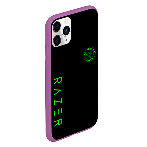 Чехол iPhone 11 Pro матовый Razer brend game / 3D-Фиолетовый – фото 2