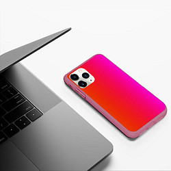 Чехол iPhone 11 Pro матовый Лучезарное сияние, цвет: 3D-малиновый — фото 2