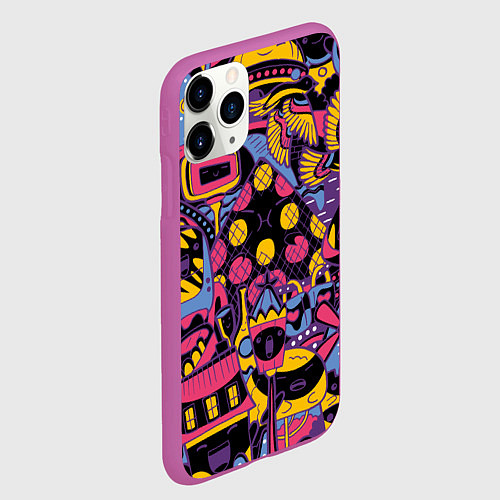 Чехол iPhone 11 Pro матовый О Париж / 3D-Фиолетовый – фото 2