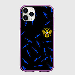 Чехол iPhone 11 Pro матовый Армейский стиль герб, цвет: 3D-фиолетовый