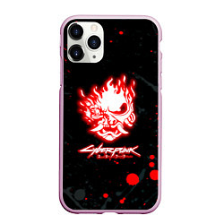 Чехол iPhone 11 Pro матовый Samurai flame logo, цвет: 3D-розовый