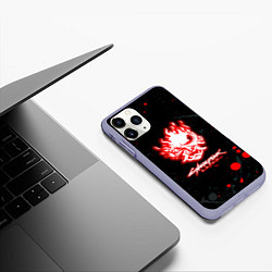 Чехол iPhone 11 Pro матовый Samurai flame logo, цвет: 3D-светло-сиреневый — фото 2