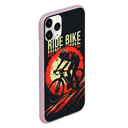 Чехол iPhone 11 Pro матовый Ride bike, цвет: 3D-розовый — фото 2