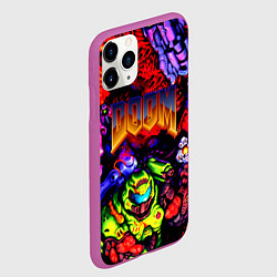 Чехол iPhone 11 Pro матовый Doom game demons, цвет: 3D-фиолетовый — фото 2
