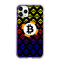 Чехол iPhone 11 Pro матовый Bitcoin binance, цвет: 3D-светло-сиреневый