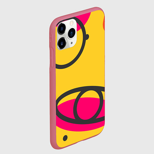 Чехол iPhone 11 Pro матовый Геометрия и цвет / 3D-Малиновый – фото 2