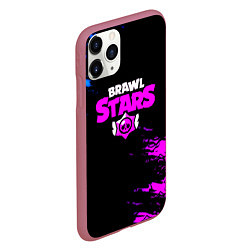 Чехол iPhone 11 Pro матовый Brawl stars neon colors, цвет: 3D-малиновый — фото 2