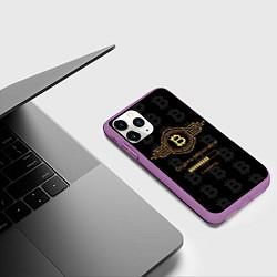 Чехол iPhone 11 Pro матовый Биткоин миллионер - золотой, цвет: 3D-фиолетовый — фото 2