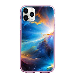 Чехол iPhone 11 Pro матовый Космический пейзаж - галактики, цвет: 3D-розовый