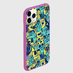 Чехол iPhone 11 Pro матовый Монстры тропические, цвет: 3D-фиолетовый — фото 2